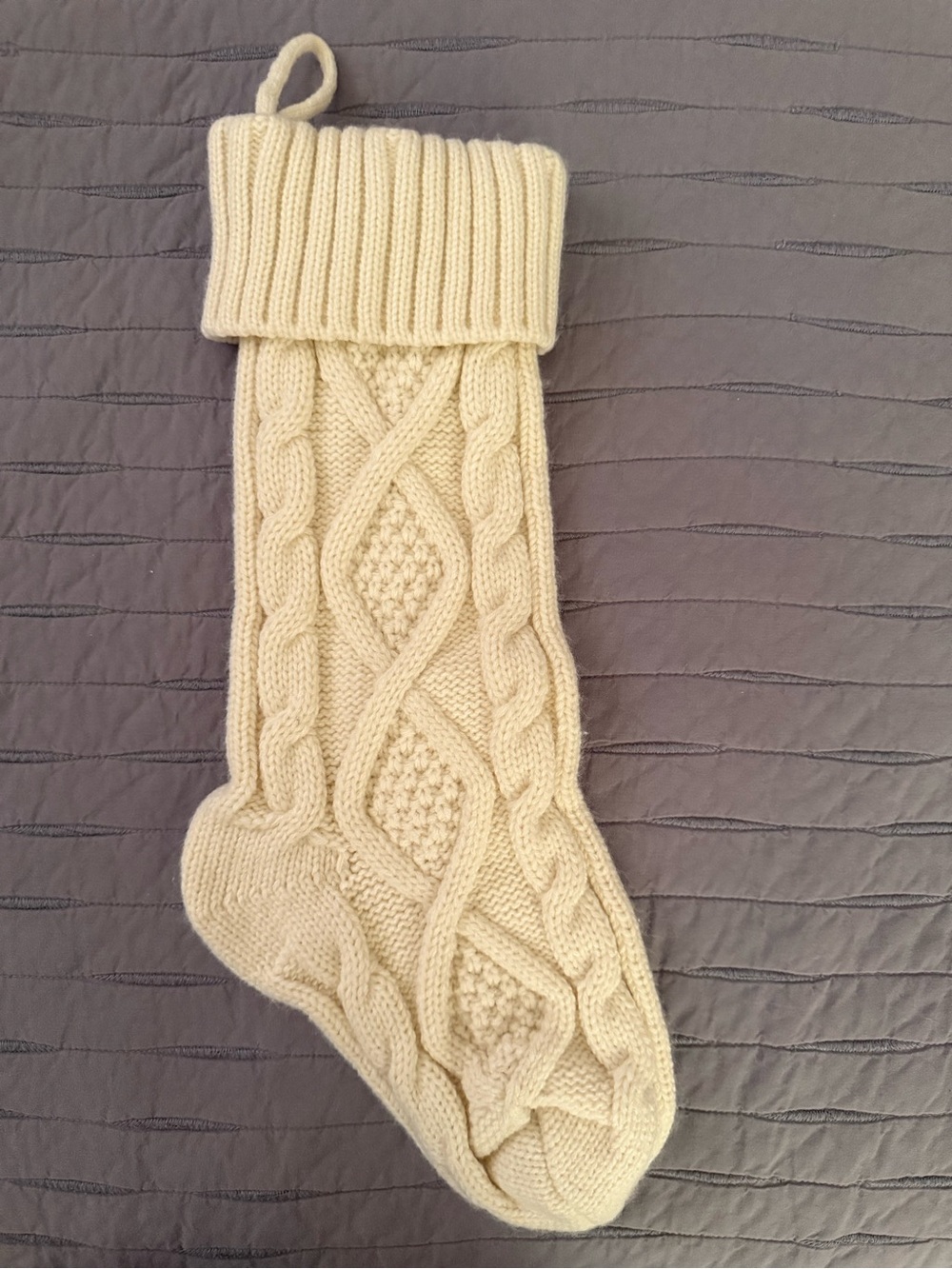Classic Cable Knit Holiday Stocking - Cream